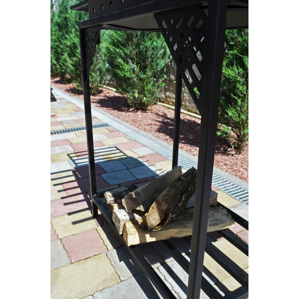 Мангал стаціонарний 3 мм на 8 шампурів з бічними столиками