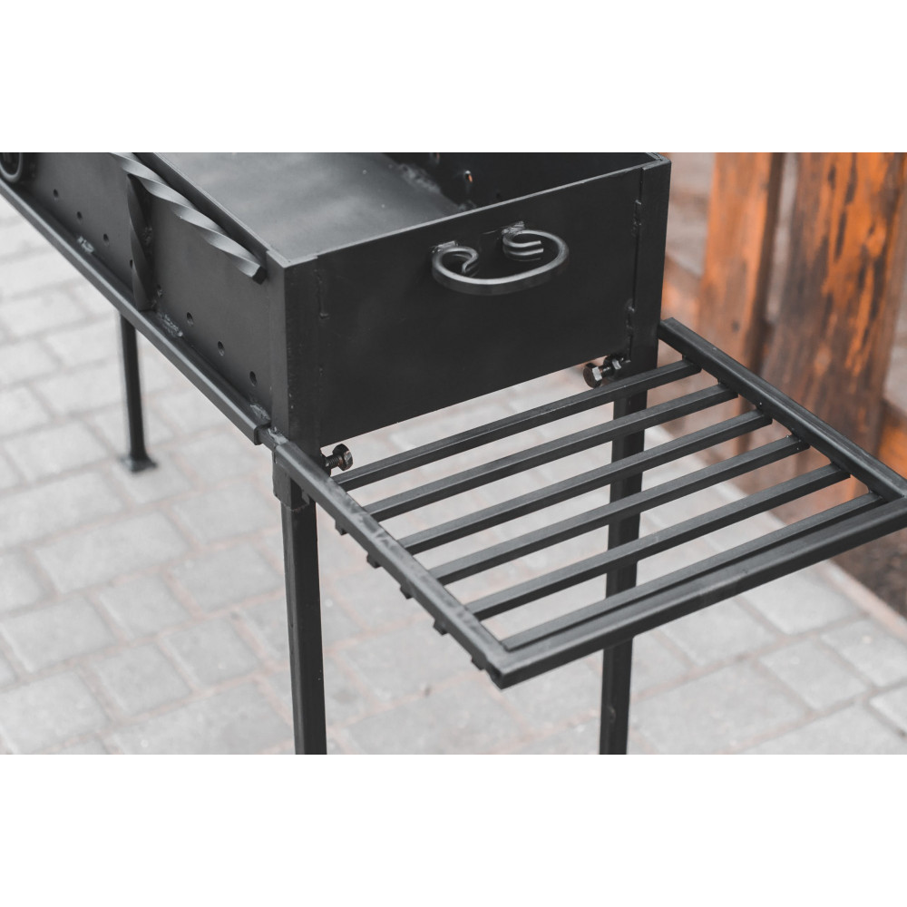 Мангал стаціонарний 4 мм на 12 шампурів на зйомних ніжках та столиком М5