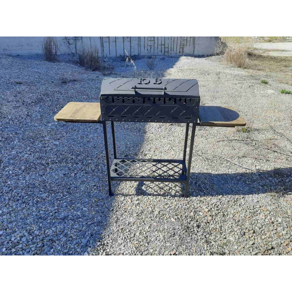 Мангал стаціонарний KING на 9 шампурів з підставкою під казан