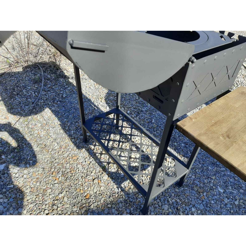 Мангал стаціонарний KING на 9 шампурів з підставкою під казан