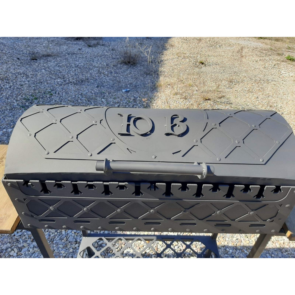 Мангал стаціонарний KING на 9 шампурів з підставкою під казан