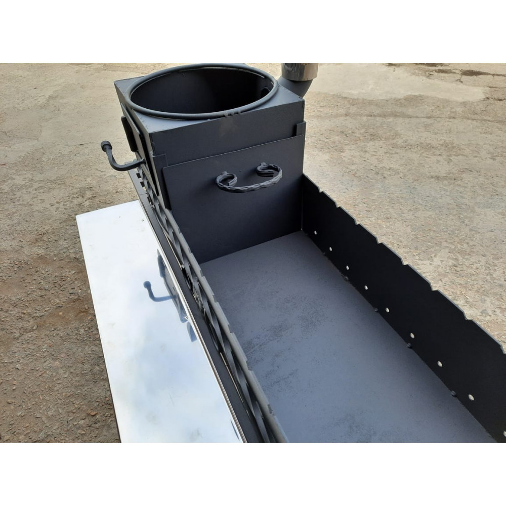 Мангал стаціонарний з пічкою на 9 шампурів №113