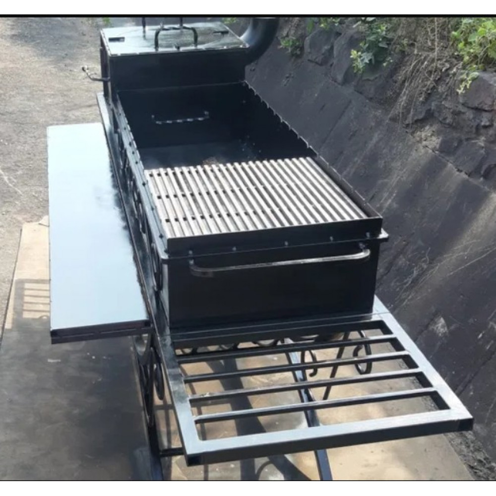 Мангал стаціонарний на 14 шампурів і грубкою під казан (№13)