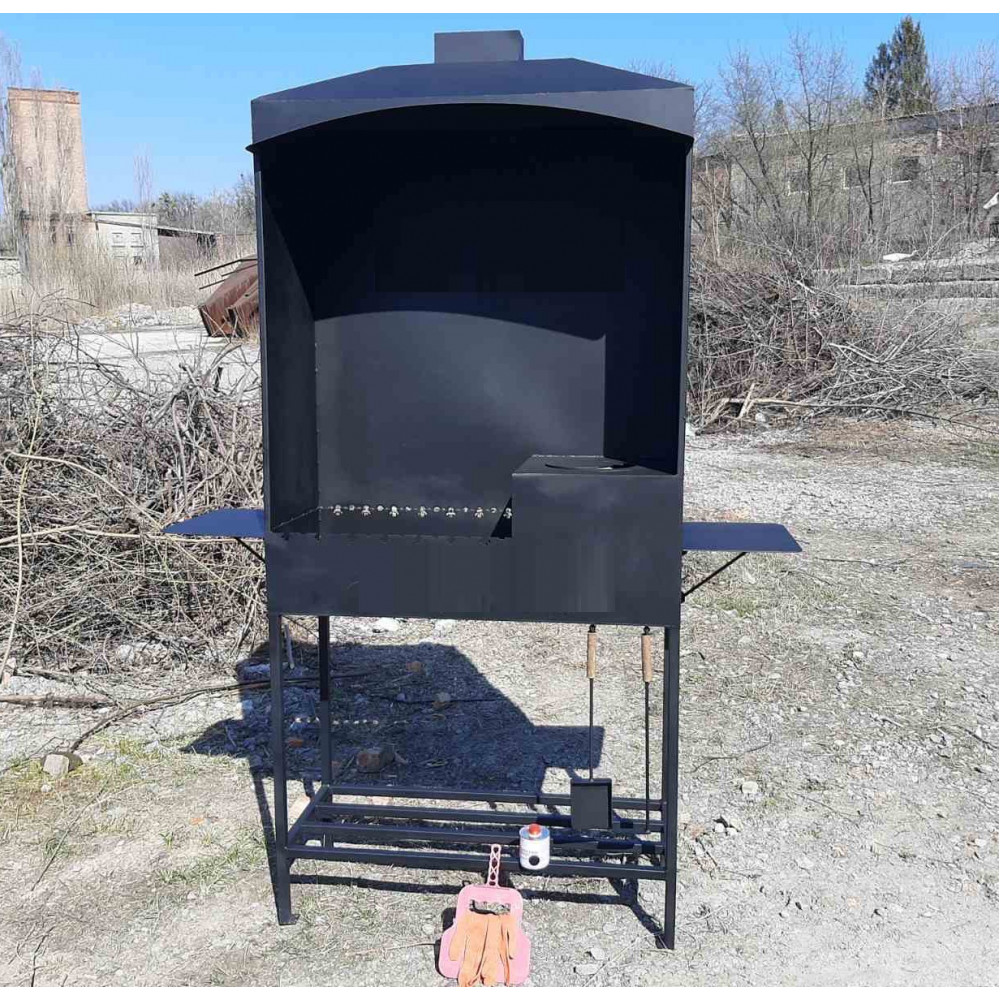 Мангал стаціонарний на 7 шампурів та пічкою