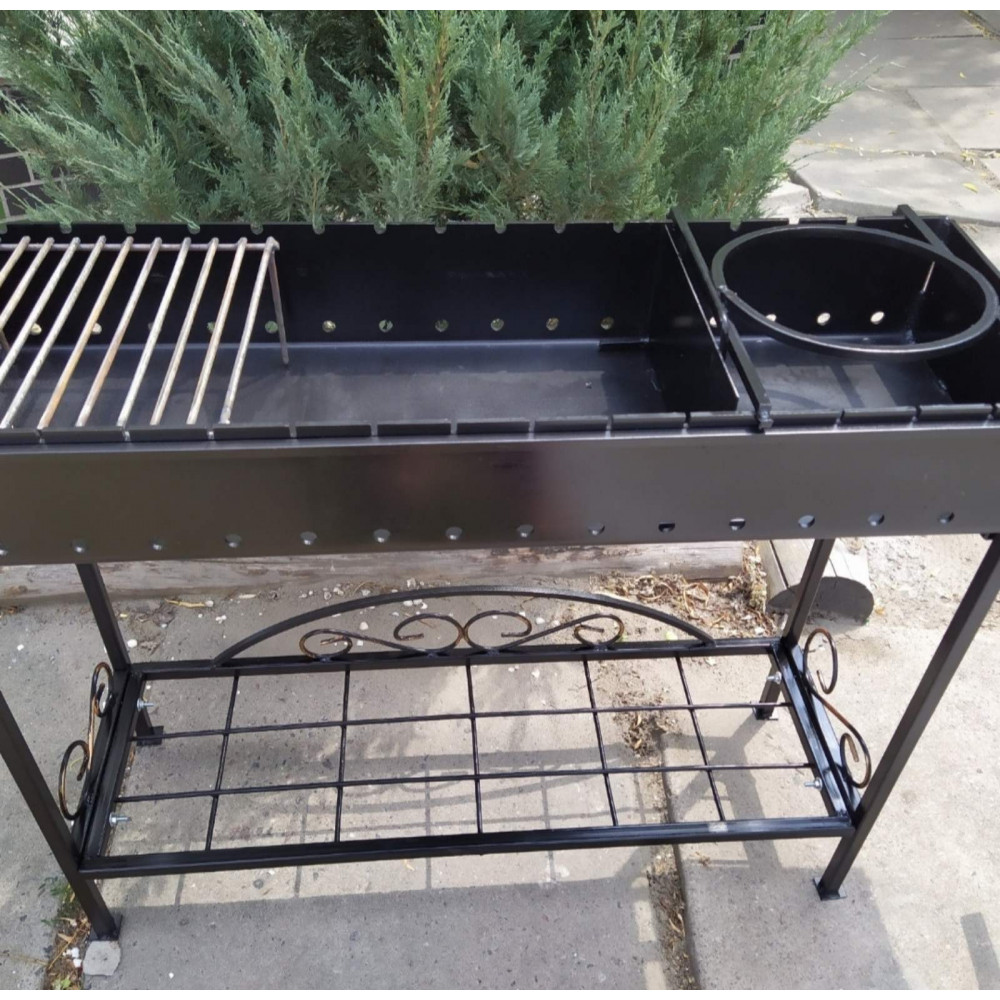 Мангал стаціонарний розбірний на 16 шампурів, 3 мм + ПОДАРУНОК