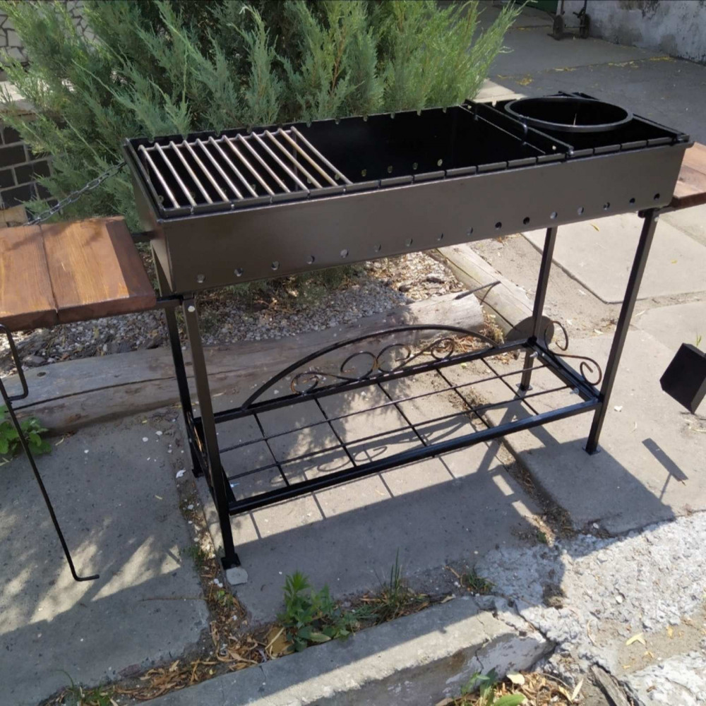 Мангал стаціонарний розбірний на 16 шампурів, 3 мм + ПОДАРУНОК