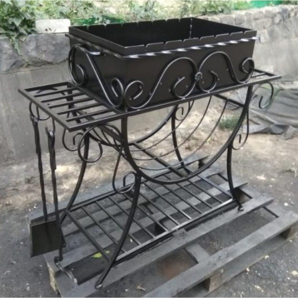 Мангал стаціонарний №1 на 7 шампурів + ПОДАРУНОК