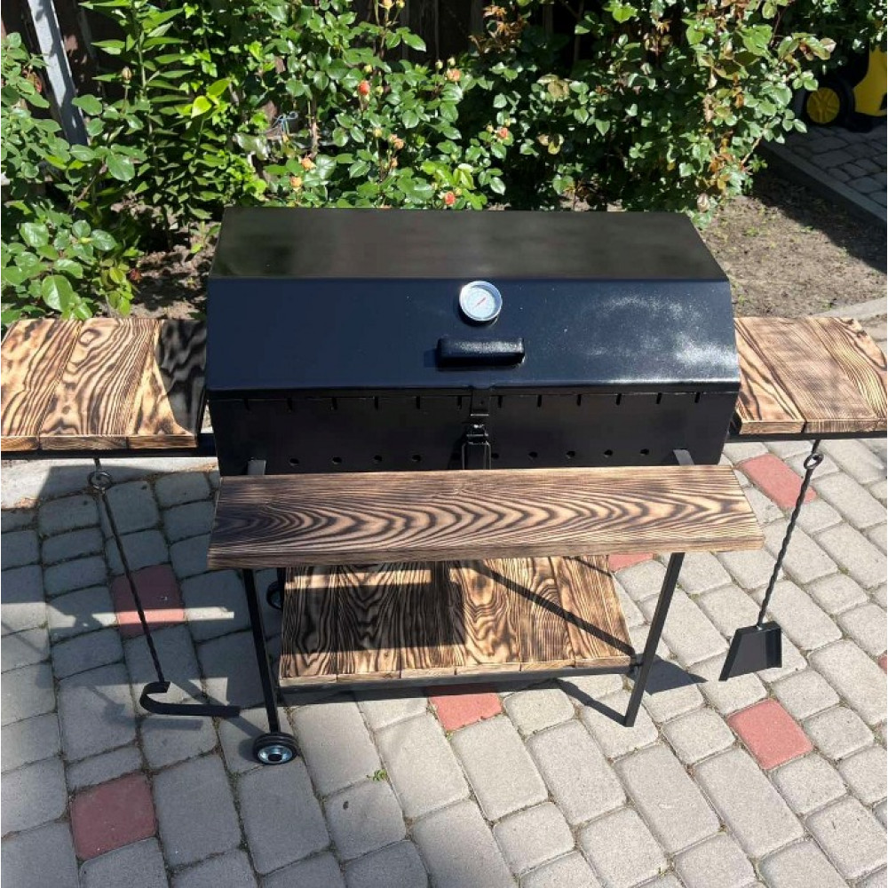 Мангал-барбекю 4 мм з кришкою на 12 шампурів