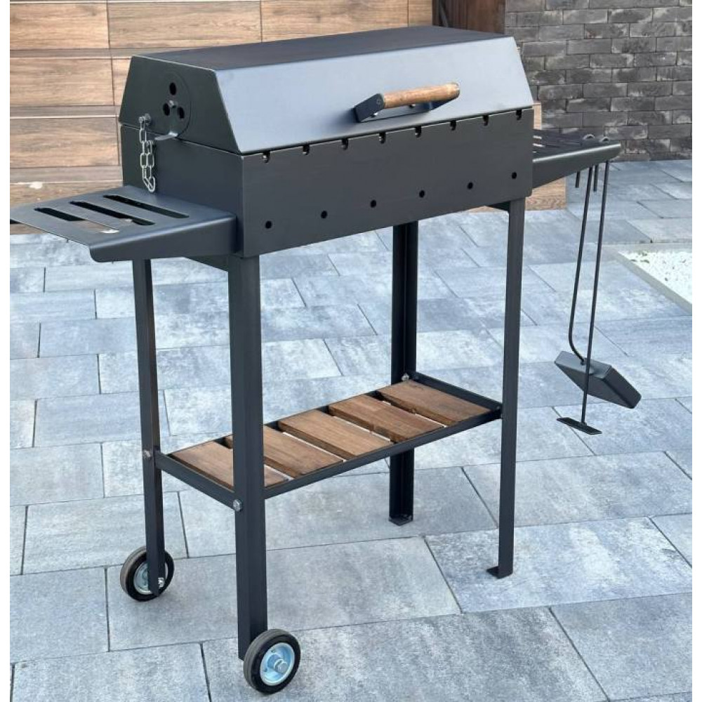 Мангал-барбекю 4 мм з посиленням на 8 шампурів та решіткою-гриль