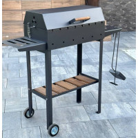 Мангал-барбекю 4 мм з посиленням на 8 шампурів та решіткою-гриль