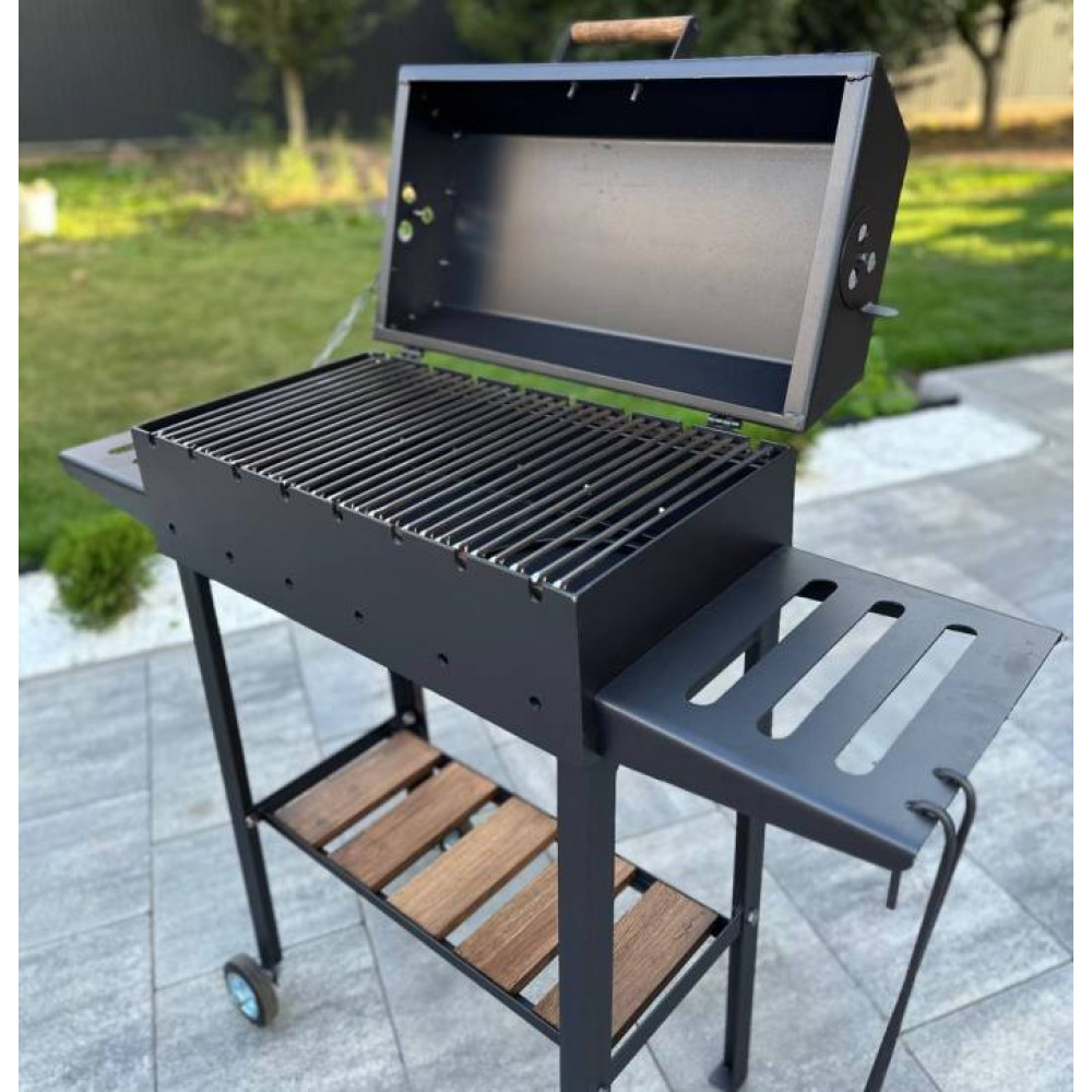 Мангал-барбекю 4 мм з посиленням на 8 шампурів та решіткою-гриль