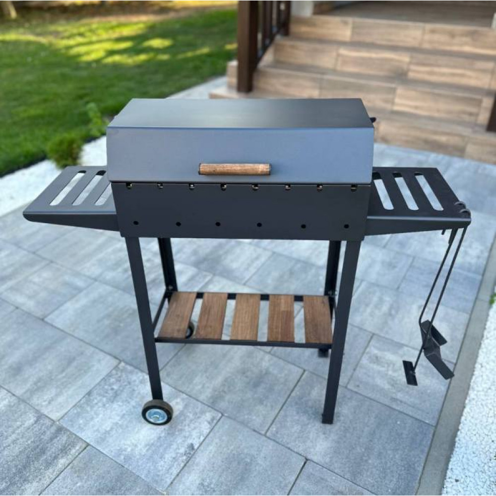 Мангал-барбекю 4 мм з посиленням на 8 шампурів та решіткою-гриль