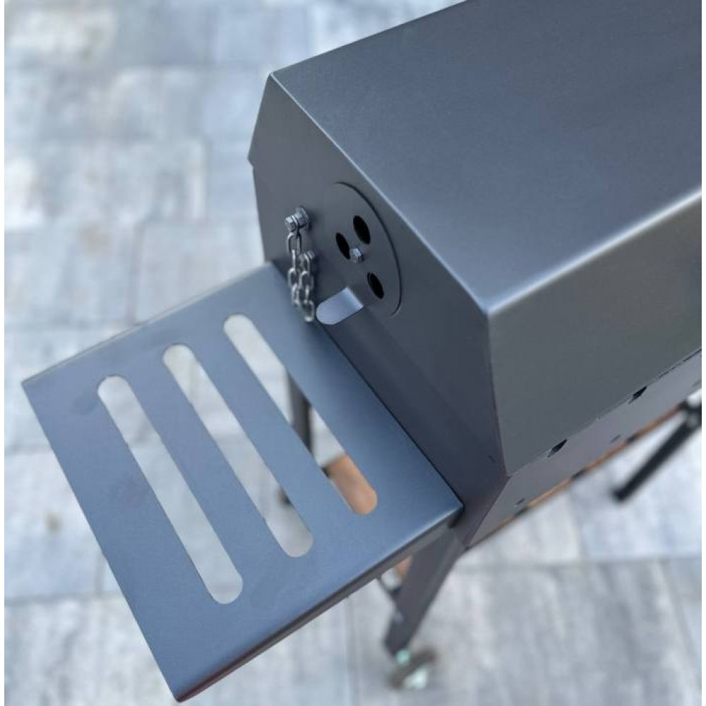 Мангал-барбекю 4 мм с усилением на 8 шампуров с решеткой-гриль