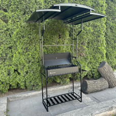 Мангал-барбекю 4 мм на 12 шампурів з дахом