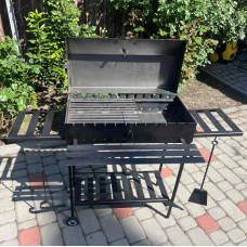 Мангал-барбекю 4 мм на 12 шампуров с крышкой и решеткой-гриль