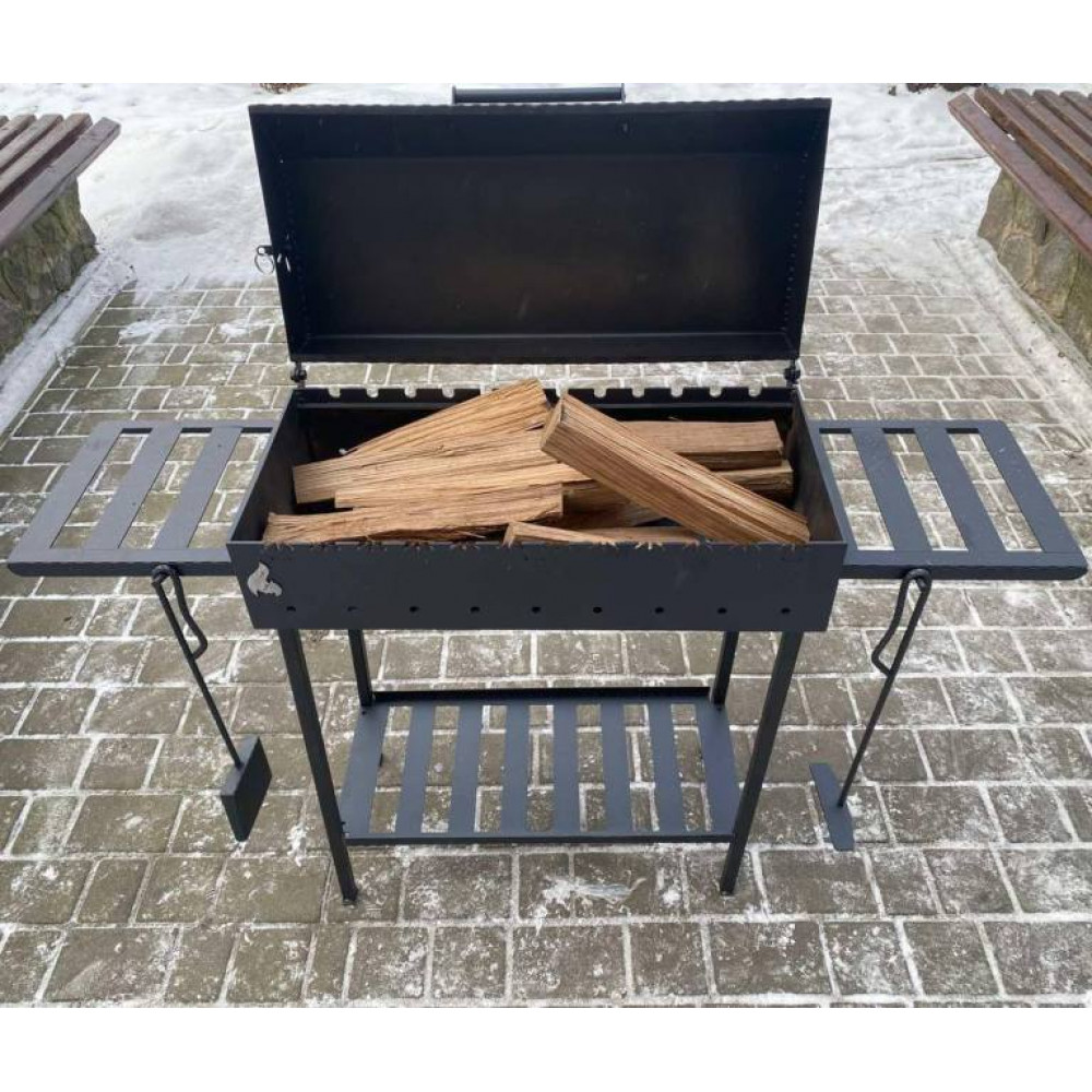 Мангал-барбекю 4 мм на 12 шампурів з решіткою та підставкою під казан