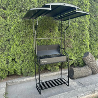 Мангал-барбекю 4 мм на 12 шампурів з дахом