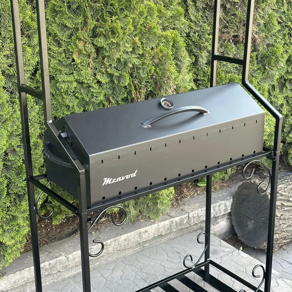 Мангал-барбекю 4 мм на 12 шампурів з дахом