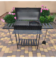 Мангал-барбекю 4 мм на 12 шампурів з кришкою та решіткою-гриль