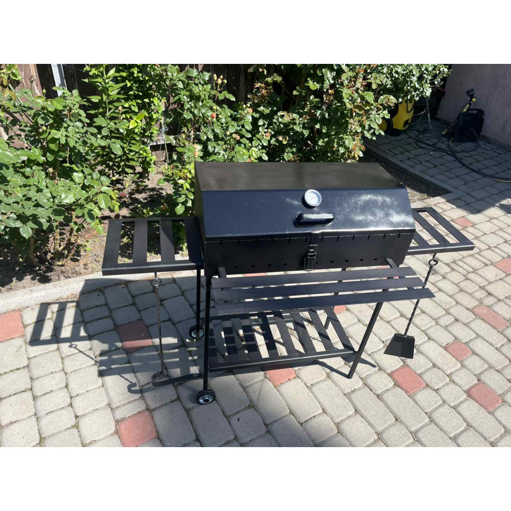 Мангал-барбекю 4 мм на 12 шампурів з кришкою та решіткою-гриль