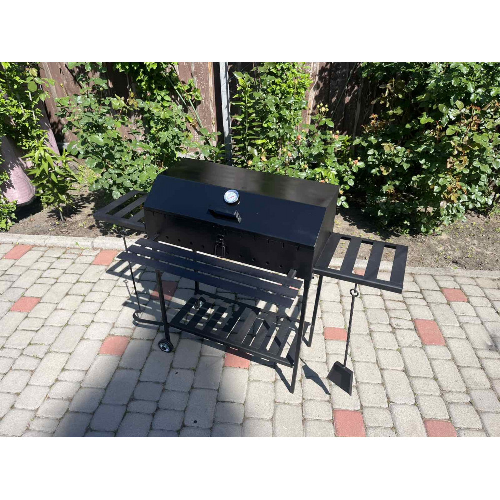 Мангал-барбекю 4 мм на 12 шампурів з кришкою та решіткою-гриль