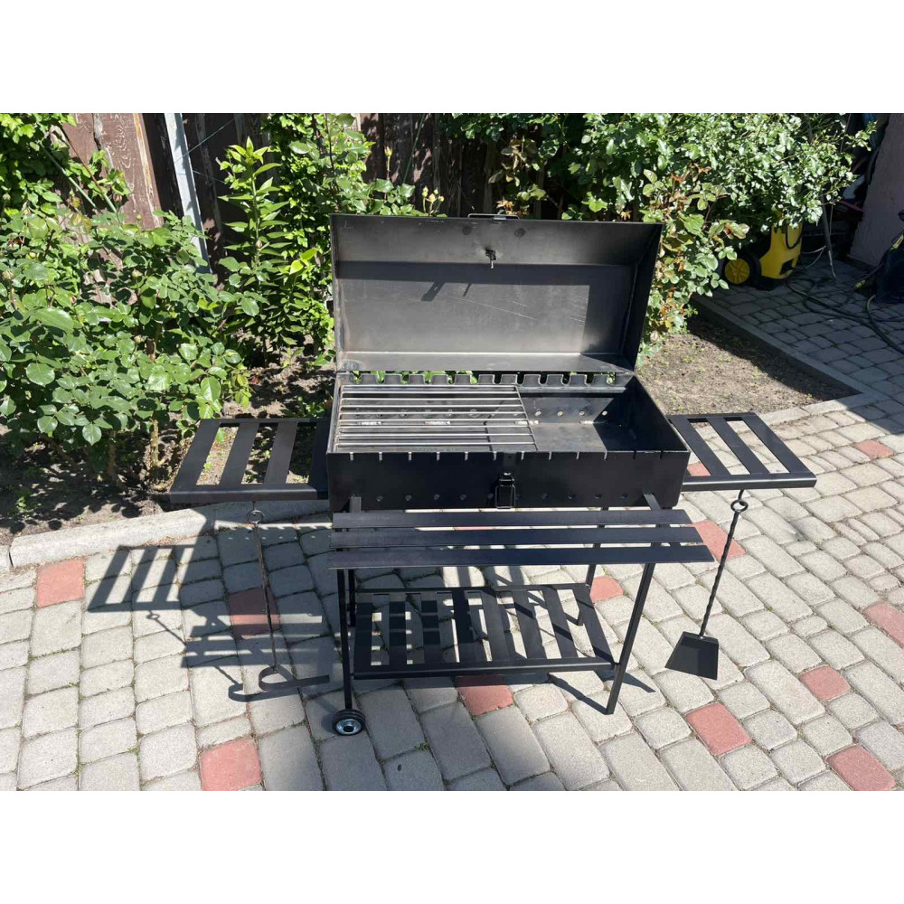 Мангал-барбекю 4 мм на 12 шампурів з кришкою та решіткою-гриль