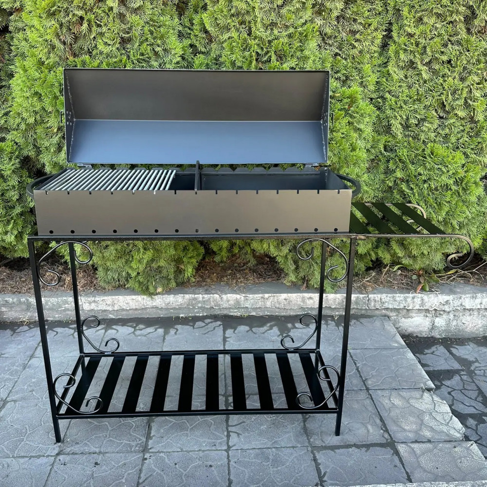 Мангал-барбекю 4 мм на 15 шампурів з решіткою-гриль