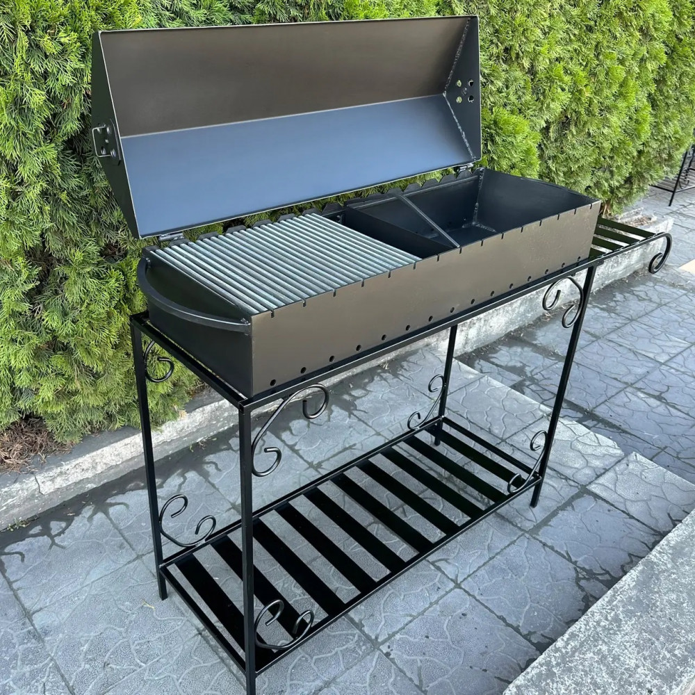 Мангал-барбекю 4 мм на 15 шампурів з решіткою-гриль