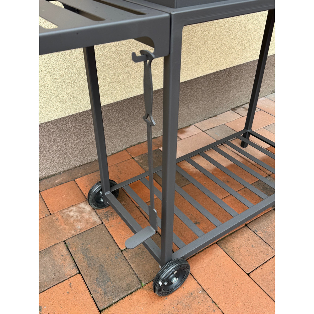 Мангал-барбекю 4 мм усилен на 11 шампуров с термометром, решеткой-гриль и подставкой под котел.