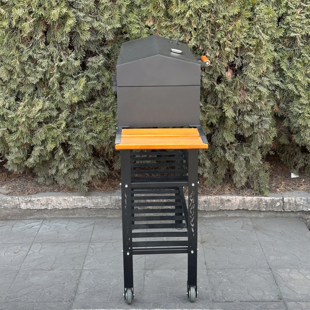 Мангал-барбекю 4 мм посилений на 12 шампурів з термометром