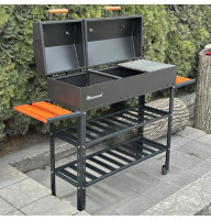 Мангал-барбекю 4 мм усилен на 15 шампуров с термометрами