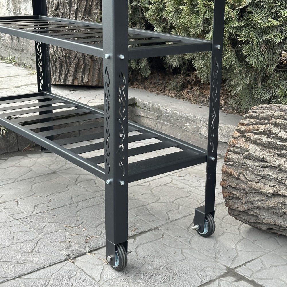 Мангал-барбекю 4 мм посилений на 15 шампурів з термометрами