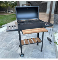 Мангал-барбекю 4 мм усиленный на 8 шампуров с термометром