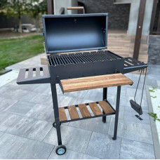 Мангал-барбекю 4 мм посилений на 8 шампурів з термометром