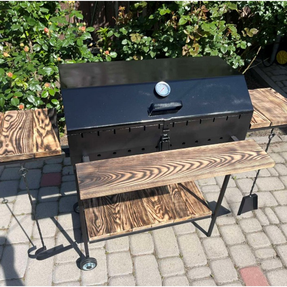 Мангал-барбекю 4 мм з кришкою на 12 шампурів