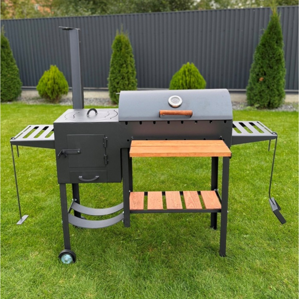 Мангал-барбекю 4 мм з пічкою та решіткою-гриль (посилений)