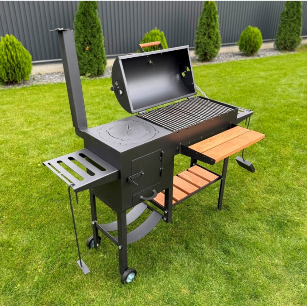 Мангал-барбекю 4 мм з пічкою та решіткою-гриль (посилений)
