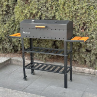 Мангал-барбекю 4 мм усилен на 12 шампурах с термометром.