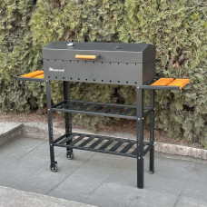 Мангал-барбекю 4 мм посилений на 12 шампурів з термометром