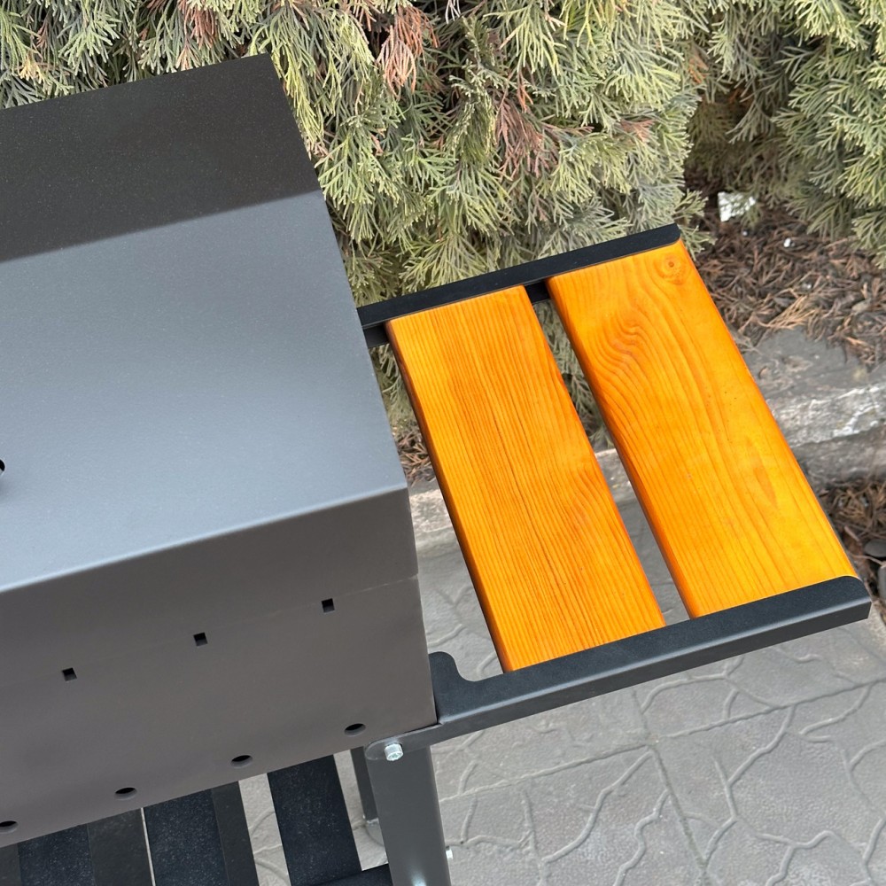 Мангал-барбекю 4 мм посилений на 12 шампурів з термометром