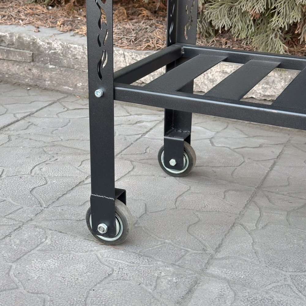 Мангал-барбекю 4 мм посилений на 12 шампурів з термометром