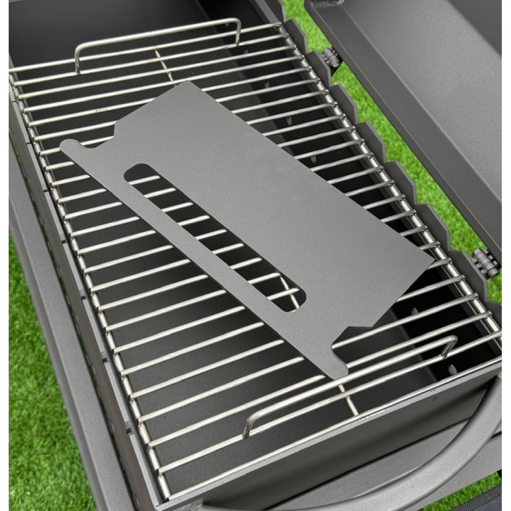 Мангал-барбекю 4 мм усиленый на 15 шампуров с термометром, решеткой-гриль и подставкой под котел.