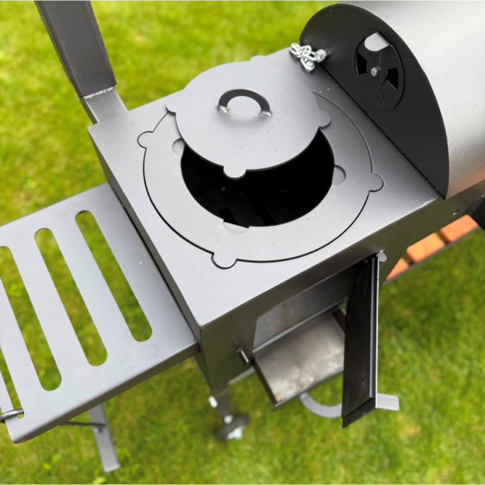 Мангал-барбекю 5 мм з пічкою на 13 шампурів (посилений)
