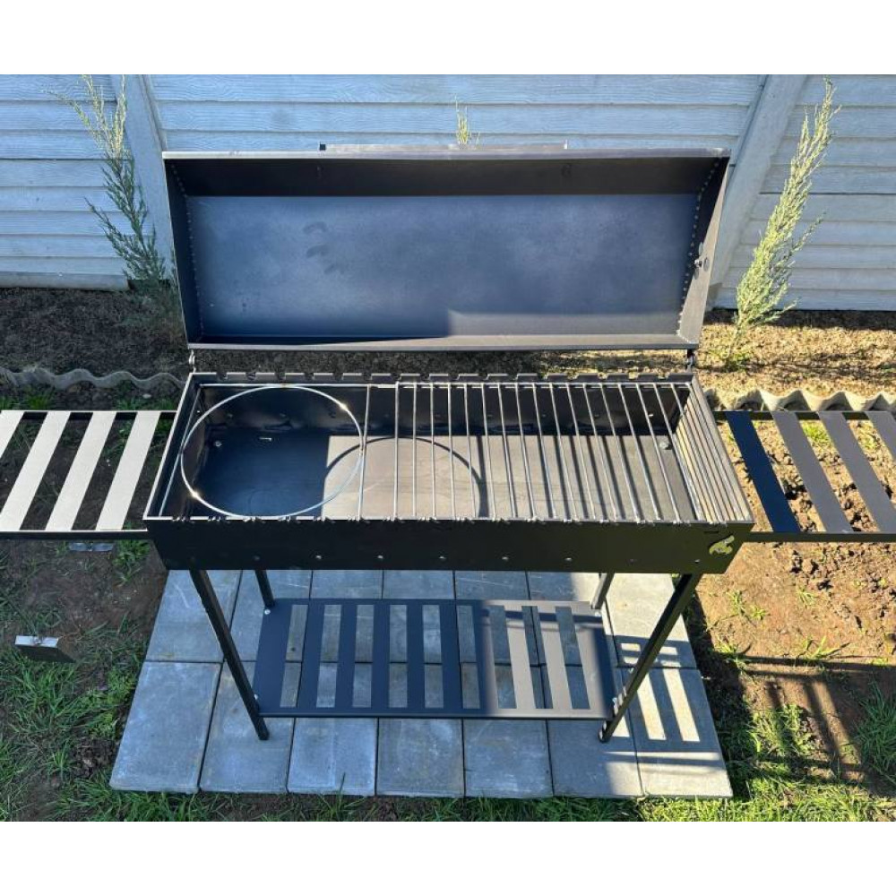 Мангал-барбекю 5 мм на 16 шампурів з решіткою та підставкою під казан