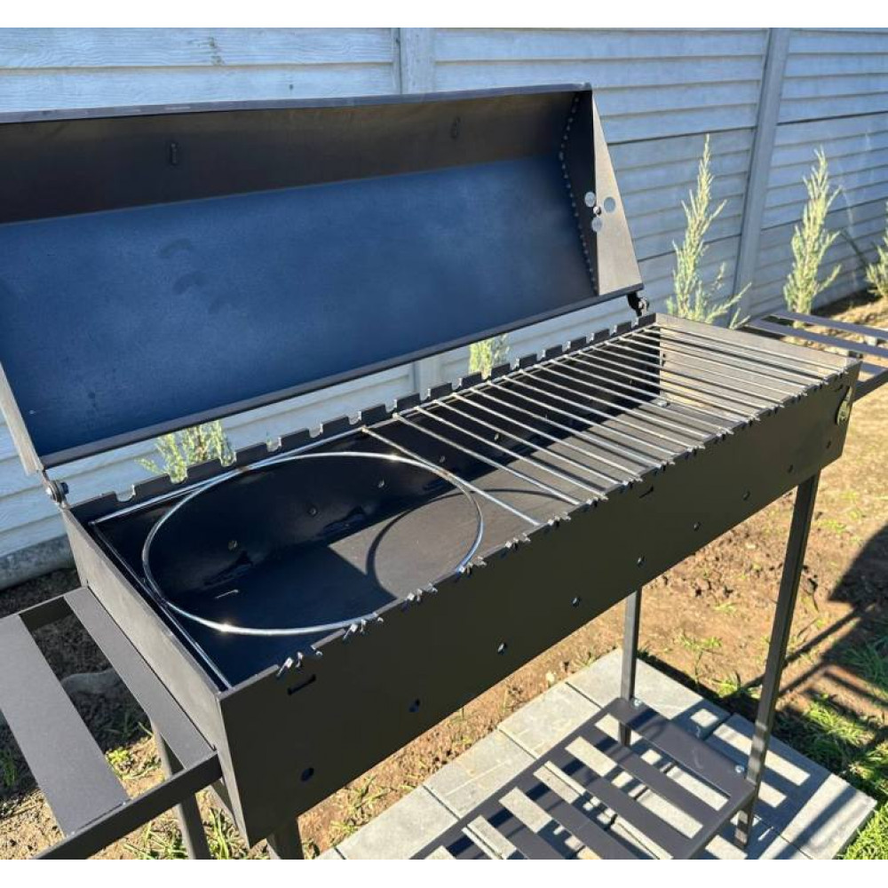 Мангал-барбекю 5 мм на 16 шампурів з решіткою та підставкою під казан