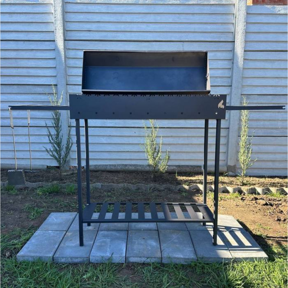 Мангал-барбекю 5 мм на 16 шампурів з решіткою та підставкою під казан