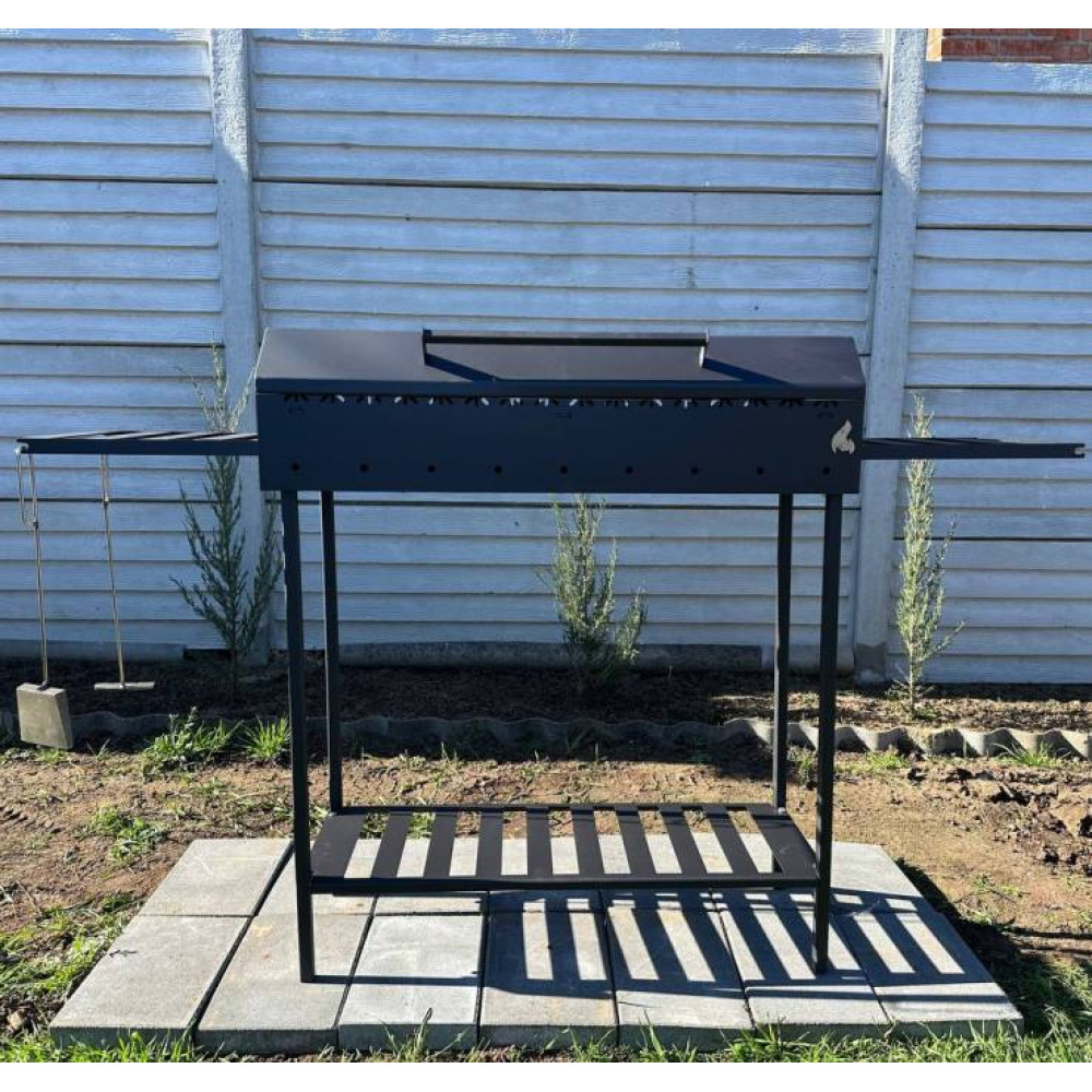 Мангал-барбекю 5 мм на 16 шампурів з решіткою та підставкою під казан