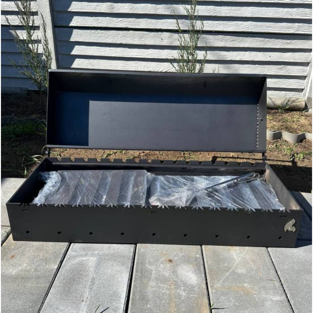 Мангал-барбекю 5 мм на 16 шампурів з решіткою та підставкою під казан