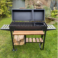 Мангал-барбекю 5 мм усиленный на 13 шампуров с дровнице и двумя крышками