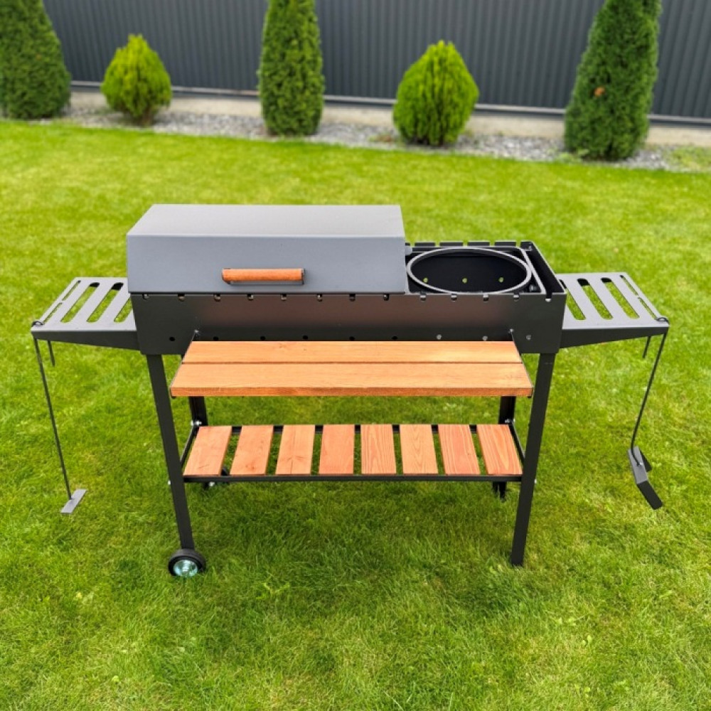 Мангал-барбекю 5 мм усиленный с подставкой под казан на 13 шампуров